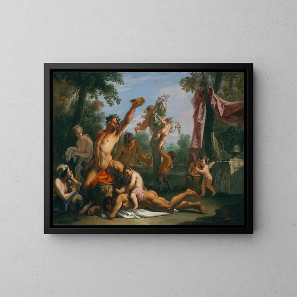 Un Bacchanal - Sebastiano Ricci — indrammet kunstværk på væggen