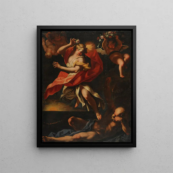 Aurora og Thyton - Sebastiano Ricci — indrammet kunstværk på væggen