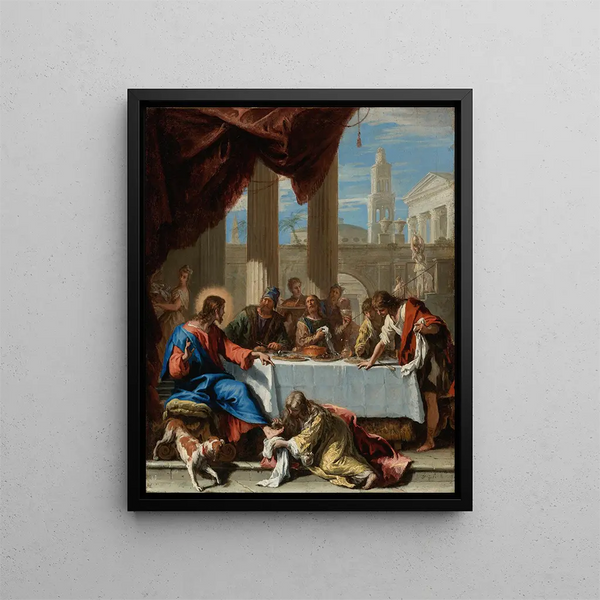 Le Christ dans la maison de Simon - Sebastiano Ricci — indrammet kunstværk på væggen