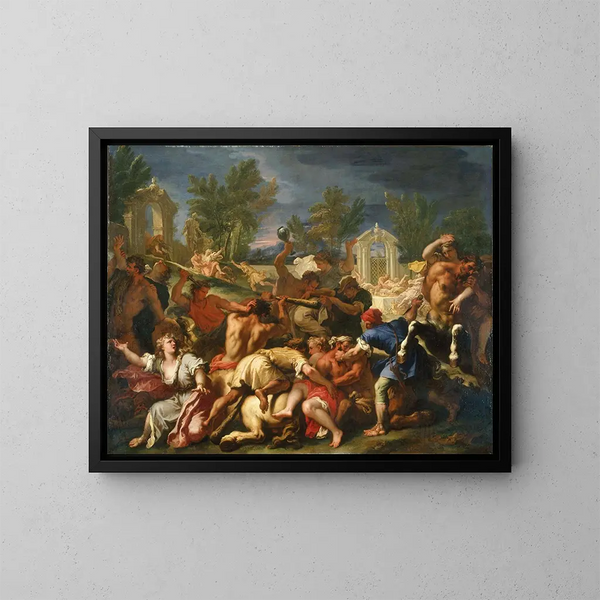 La bataille des Lapithes et des Centaures - Sebastiano Ricci — indrammet kunstværk på væggen