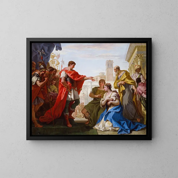 La Tempérance de Scipion - Sebastiano Ricci — indrammet kunstværk på væggen