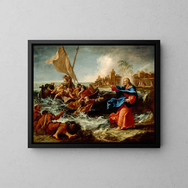La Pêche miraculeuse - Sebastiano Ricci — indrammet kunstværk på væggen