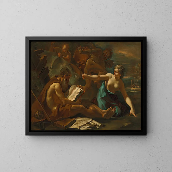 La Tentation de saint Antoine - Sebastiano Ricci — indrammet kunstværk på væggen