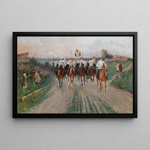 Sergei Semenovich Voroshilov - A band goes through the village.webp