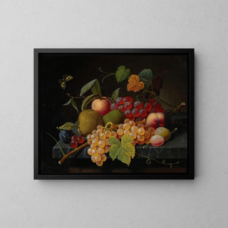 Severin Roesen - Fruit Still Life with Moth.webp