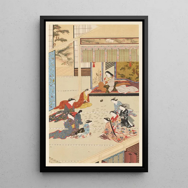 Udvalgte mesterværker fra Ukiyo-e-skolen Pl01 - Shinichi Tajima — indrammet kunstværk på væggen