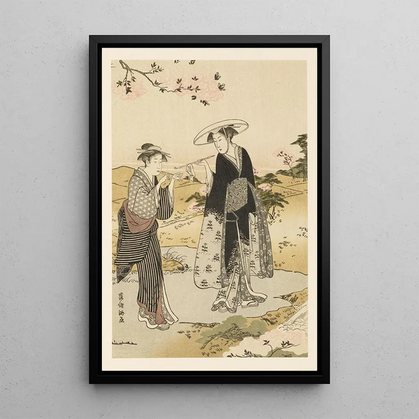 Udvalgte mesterværker af Ukiyo-e Skolen Pl12 - Shinichi Tajima — indrammet kunstværk på væggen