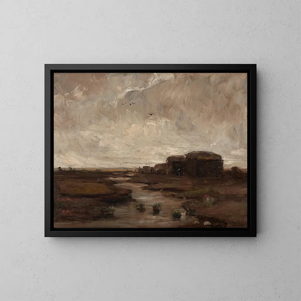 Landskab tonal - Sientje Mesdag van Houten — indrammet kunstværk på væggen