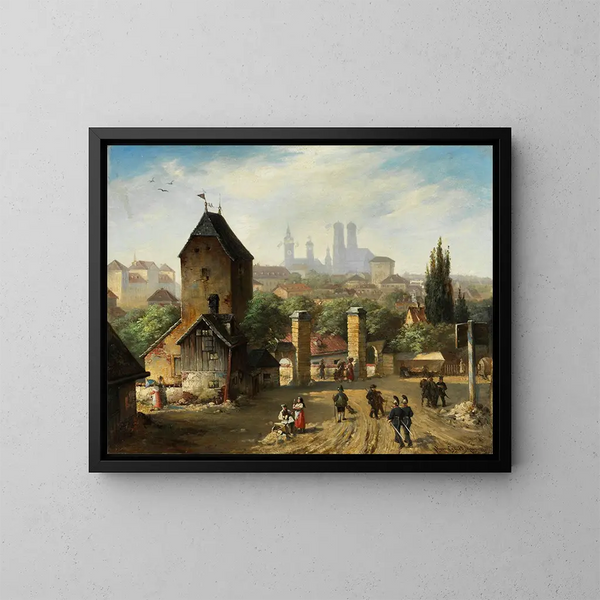 Vue de Munich - Sigmund Eggert — indrammet kunstværk på væggen