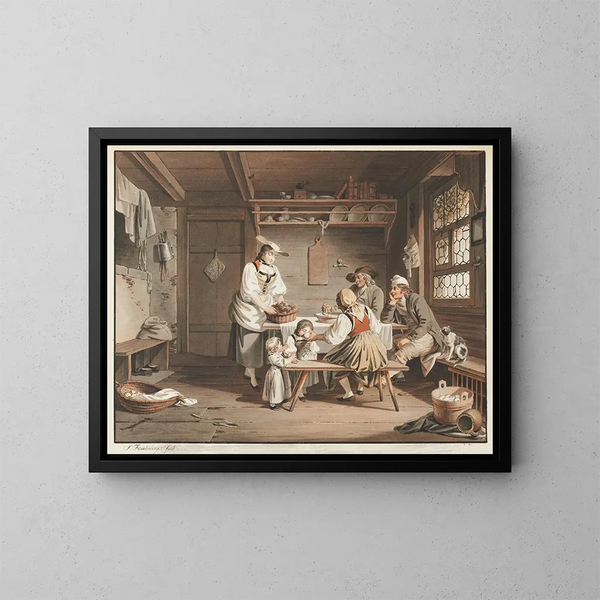 Le Repas de paysan - Sigmund Freudenberger — indrammet kunstværk på væggen
