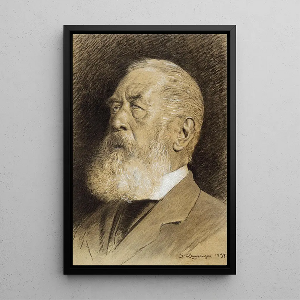 Portrait af Arnold Böcklin - Sigmund Landsinger — indrammet kunstværk på væggen