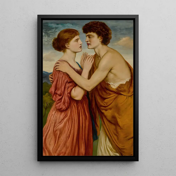 Damon og Aglaé - Simeon Solomon — indrammet kunstværk på væggen