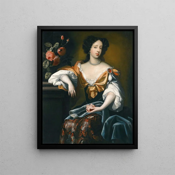 Portrait af Marie de Modène - Simon Verelst — indrammet kunstværk på væggen