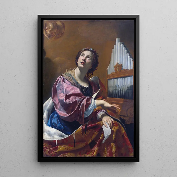 Sainte Cécile - Simon Vouet — indrammet kunstværk på væggen