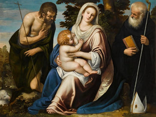 Simone Peterzano - The Virgin and Child with Saints John the Baptist and Benedict.webp