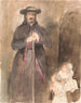 En præst med to børn - Sir David Wilkie — visning af kunstværket