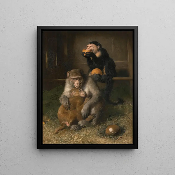 læger, der besøger fattige forældre i zoologisk have - Sir Edwin Henry Landseer — indrammet kunstværk på væggen