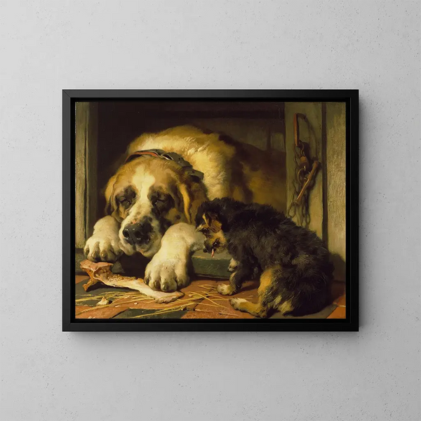 Miettes douteuses - Sir Edwin Henry Landseer — indrammet kunstværk på væggen