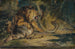 Lion, der forsvarer sit bytte - Sir Edwin Henry Landseer — visning af kunstværket
