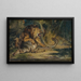 Lion, der forsvarer sit bytte - Sir Edwin Henry Landseer — indrammet kunstværk på væggen