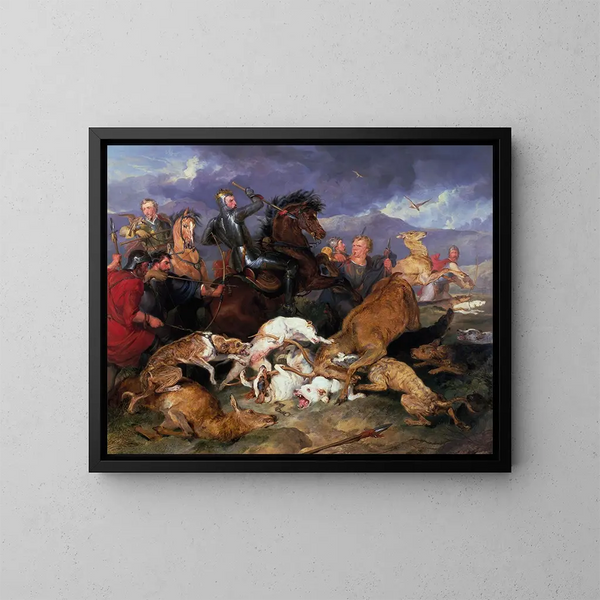 La chasse de Chevy Chase - Sir Edwin Henry Landseer — indrammet kunstværk på væggen