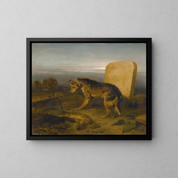 Den fattige hund - Sir Edwin Henry Landseer — indrammet kunstværk på væggen