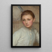 Portrait af en pige sandsynligvis Den lille tjenestepige - Sir George Clausen — indrammet kunstværk på væggen