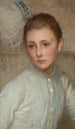 Portrait af en pige sandsynligvis Den lille tjenestepige - Sir George Clausen — visning af kunstværket