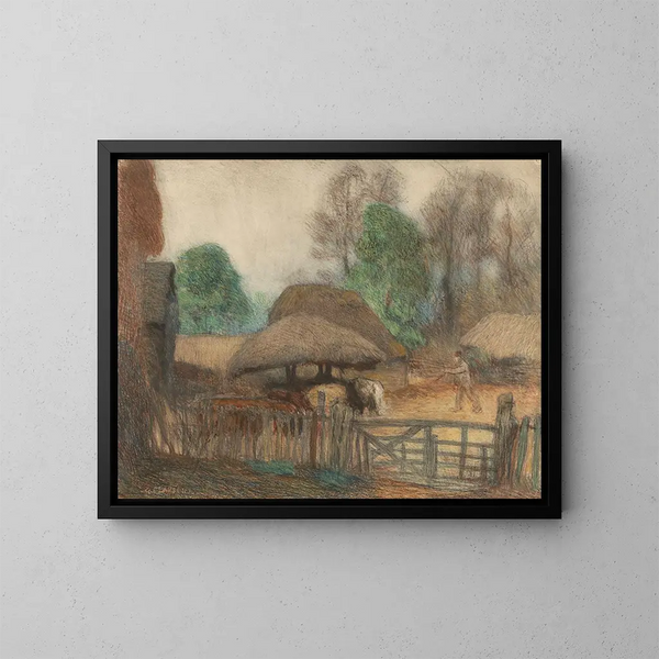 tenen på gården - Sir George Clausen — indrammet kunstværk på væggen