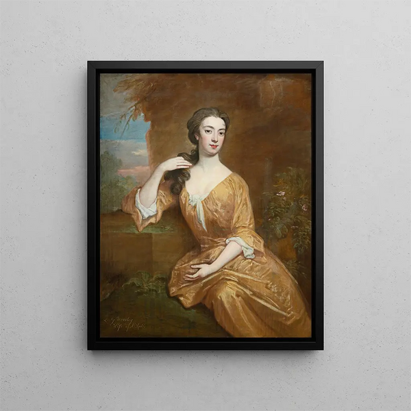 Lady Worsley - Sir Godfrey Kneller — indrammet kunstværk på væggen