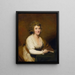 Portrait af Lady Nasmyth i hvid kjole og brun sjal, siddende ved et bord med en bog - Sir Henry Raeburn — indrammet kunstværk på væggen