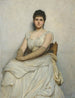 Mademoiselle Katherine Grant Den hvide dame - Sir Hubert von Herkomer — visning af kunstværket