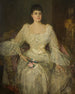 En dame i hvid En portræt af Lady Lyle - Sir John Lavery — visning af kunstværket