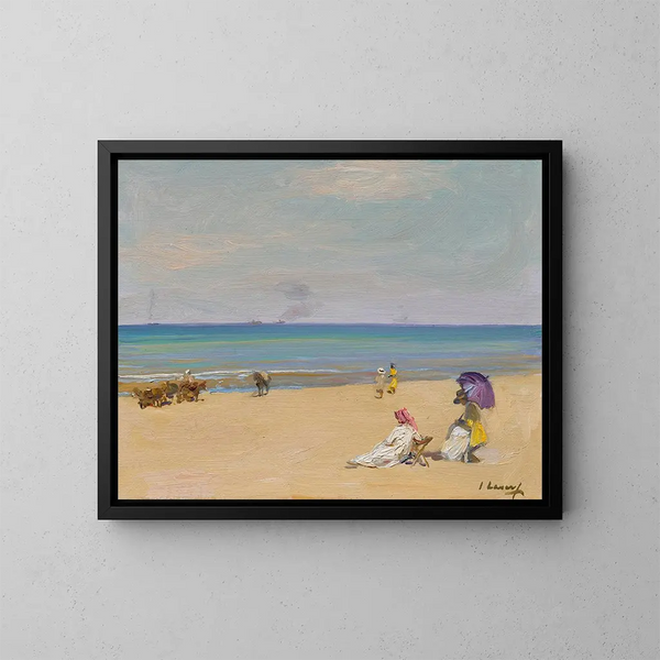Sur les sables - Sir John Lavery — indrammet kunstværk på væggen
