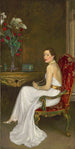 La dame en blanc, vicomtesse Wimborne - Sir John Lavery — visning af kunstværket