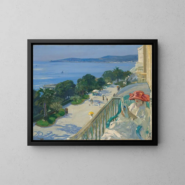 La Terrasse à Cap d'Ail - Sir John Lavery — indrammet kunstværk på væggen
