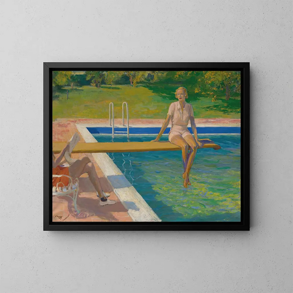 La vicomtesse de Castlerosse i Palm Springs - Sir John Lavery — indrammet kunstværk på væggen