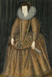Portrait af Lady Elizabeth Hastings, hertuginde af Worcester - Sir William Segar — indrammet kunstværk på væggen