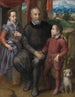 Portrait af en gruppe med kunstnere Fader Amilcare Anguissola og hans søskende Minerva og Astrubale - Sofonisba Anguissola — visning af kunstværket