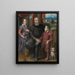 Portrait af en gruppe med kunstnere Fader Amilcare Anguissola og hans søskende Minerva og Astrubale - Sofonisba Anguissola — indrammet kunstværk på væggen