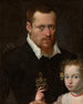 Portrait af en mand med sin datter - Sofonisba Anguissola — visning af kunstværket
