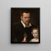 Portrait af en mand med sin datter - Sofonisba Anguissola — indrammet kunstværk på væggen