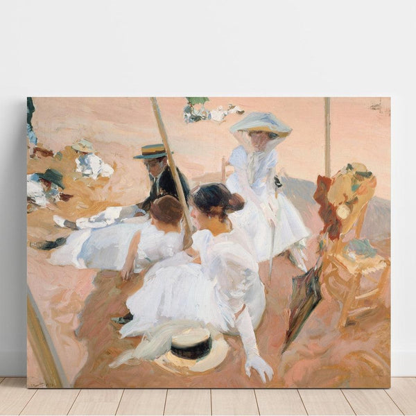 Reproduktion af maleriet Under baldakinen, på Zarauz-stranden - Joaquín Sorolla | Reproduction