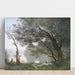 Reproduktion af maleriet Jean-Baptiste-Camille Corot kunsttryk af Souvenir de Mortefontaine