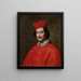 Portrait af kardinal Camillo Astalli Pamphili 1616-1663 - Spansk skole — indrammet kunstværk på væggen