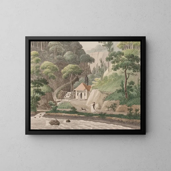 La chapelle de Liselund à Mén - Søren L. Lange — indrammet kunstværk på væggen