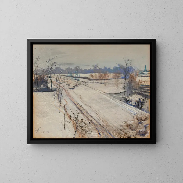 Vue de la fenêtre sur la colline de Kościuszko à Cracovie - Stanisław Wyspiański — indrammet kunstværk på væggen