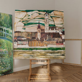 Stein sur le Danube, vu du sud Grand format - Egon Schiele