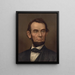 Portrait i profil af Abraham Lincoln med skæg - Strobridge Co Lith — indrammet kunstværk på væggen
