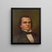 Portrait i profil af Stephen A. Douglas forfra - Strobridge Co Lith — indrammet kunstværk på væggen